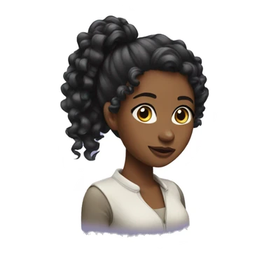 Black girl with curly ponytail sticker