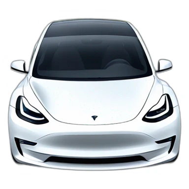 white tesla model 3 driving down a road sticker
