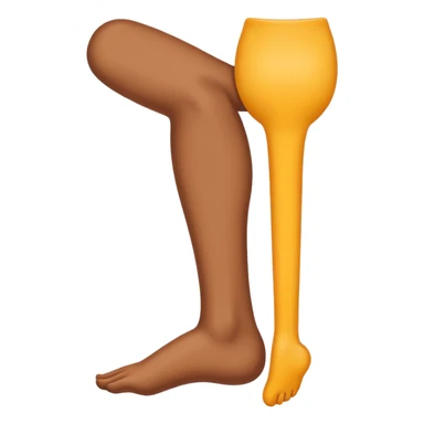 Emoji-style illustration of a single human leg, isolated from the body. Smooth, clean vector style, bright flat colors, bold outlines, minimal shading, rounded shapes, high-resolution emoji aesthetic. sticker