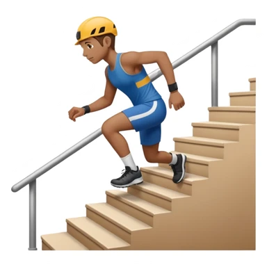 person climbing  upstairs sticker