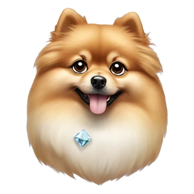 Pomeranian spitz with diamonds  sticker