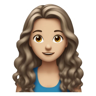 White girl with long brown hair and brown eyes she may be very happy around her many fireworks blue colour sticker