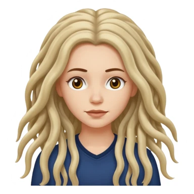 white girl, long wavy hair,  just some dreadlocks  sticker