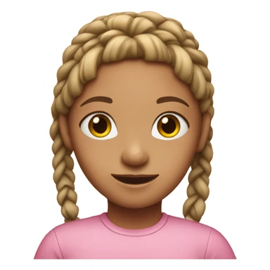 girl with braids and pink shirt sticker