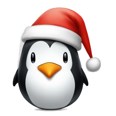 Penguin with santa hat sticker