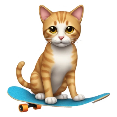 cat with skateboard  sticker