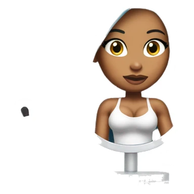 Nicki Minaj sitting at her vanity looking in the mirror sticker