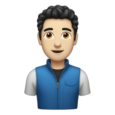 A man with black hair and blue eyes who likes cars sticker