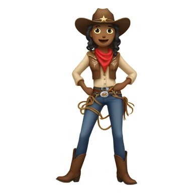 cowgirl with a lasso sticker