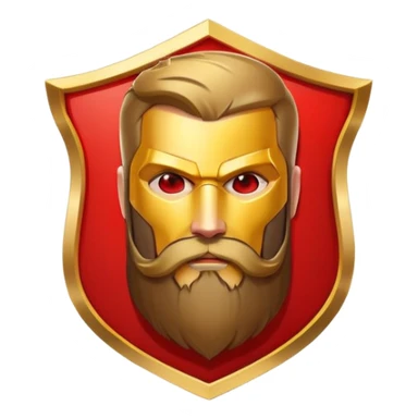 superhero logo with letter B and beard silhouette, shield emblem sticker