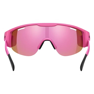 sporty pink shield visor sunglasses with robust thick frame, athletic design, substantial build, one-piece lens, sporty style sticker
