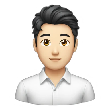 Handsome korean guy, shirt hair, black classess sticker