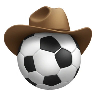 soccerball with cowboy hat sticker