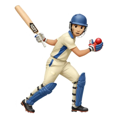 Right handed cricketer playing a front foot shot sticker
