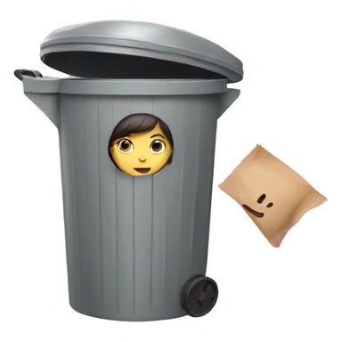Girl in a trash can sticker