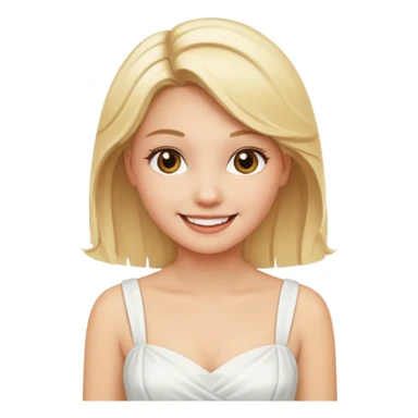 a blonde girl with white dress sticker