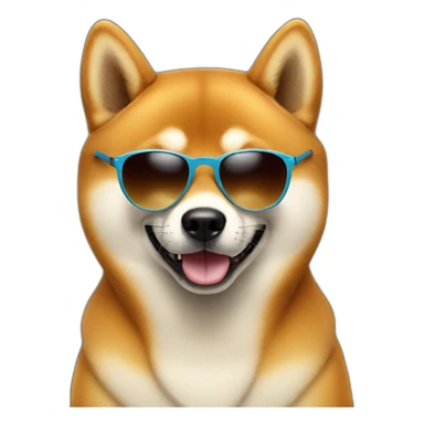 shiba wearing sunglasses sticker
