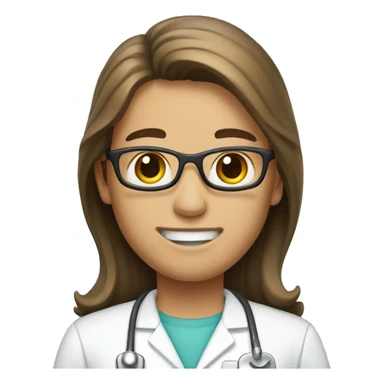 Dentist with long brown hair sticker