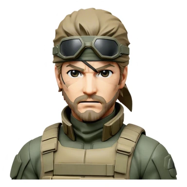 Cinematic Realistic Metal Gear Solid Snake Soldier Portrait, head tilted dramatically with an exaggeratedly amused expression, blending stealthy seriousness with a touch of unexpected humor. His rugged features, set against intricately detailed tactical gear in muted earth tones, are rendered with lifelike texture and dynamic lighting, high shine, dramatic yet whimsical, capturing the essence of a soldier whose epic covert skills are matched by a playful, irreverent spark. sticker