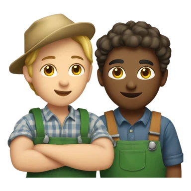 Farmer and student working together sticker