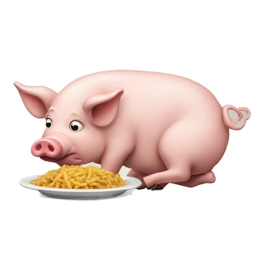 pig eating food sticker