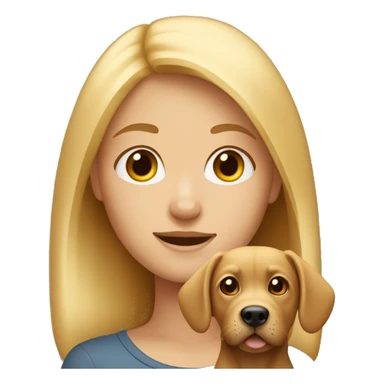 Blonde girl with light brown dog  sticker