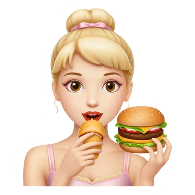 bailarina comiendo hamburguesa  sticker