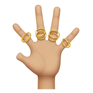 a finger with 10 rings on it sticker
