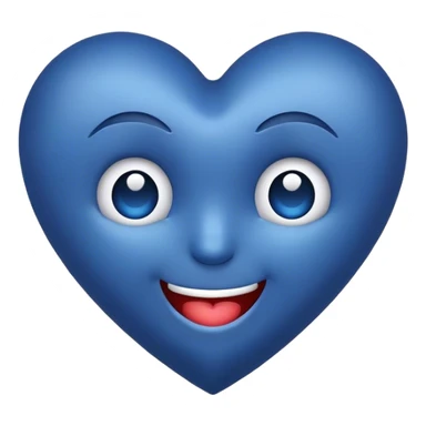 Dark blue heart wink emoji  sticker