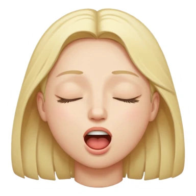 A person closed eyes with his mouth open sticker