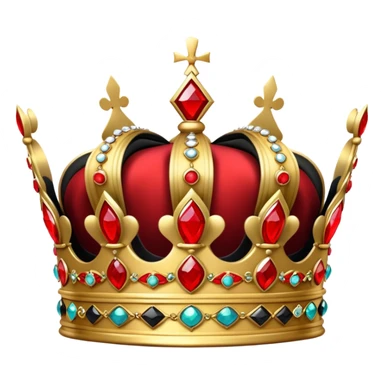 red and black royal crown sticker
