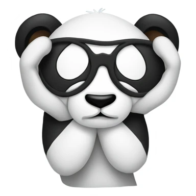 Panda hands covering eyes sticker