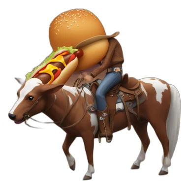 Cowboy-with-hotdog sticker