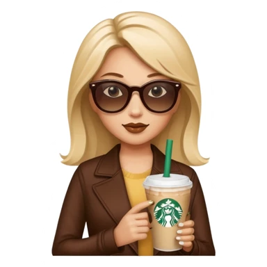 a diva with sunglasses and a starbucks drink  sticker