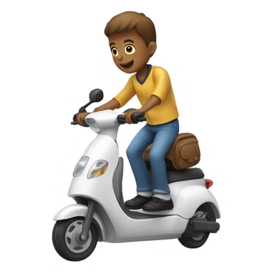 Two boys on an electric scooter sticker