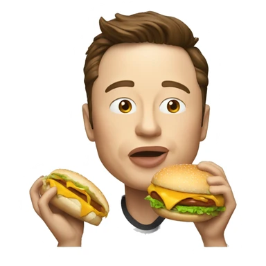 elon musk  eating burger sticker
