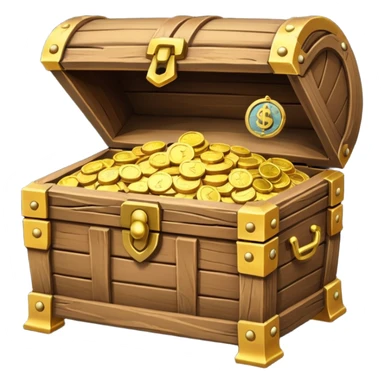 a treasure chest overflowing with Arab currency sticker