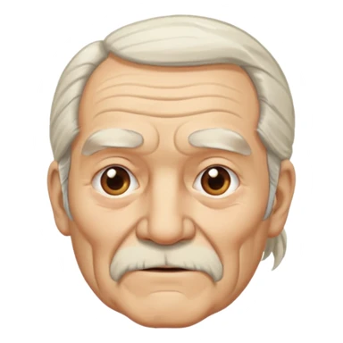 Old man with long white pony tail sticker