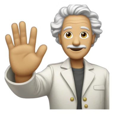 albert einstain full body saying bye sticker