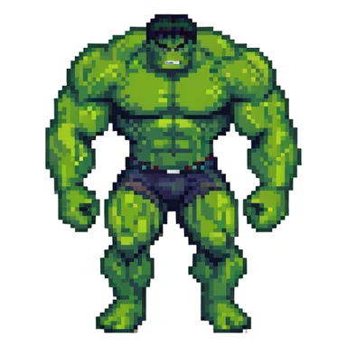 Hulk, green muscular superhero sticker