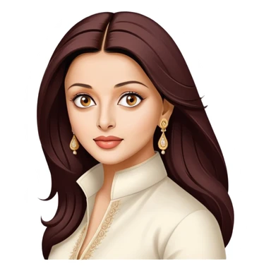 Aishwarya Rai portrait, beautiful face, famous Indian actress sticker
