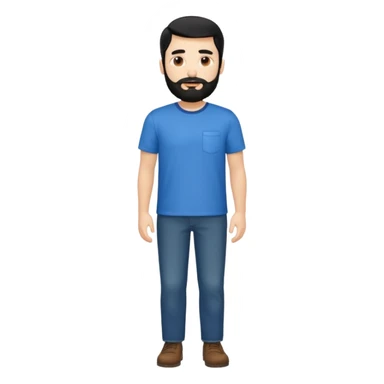 Hombre blanco con barba, su cabello es negro cuerpo entero sticker