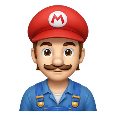 Mario character with red hat and blue overalls sticker