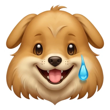 dog laughing with tears sticker