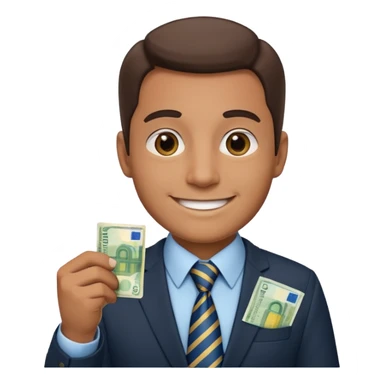 AN UNCLE with a tie in business clothes and with euro money
 sticker