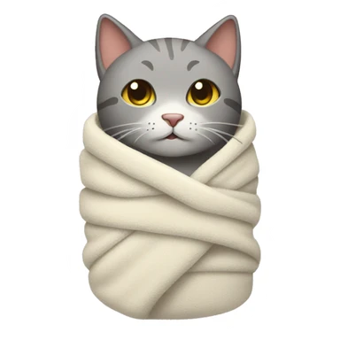cat wrapped in a wet towel sticker