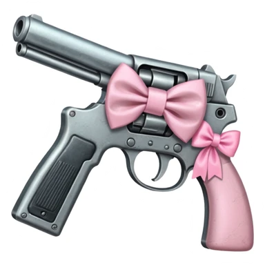 Gun with a light pink bow sticker