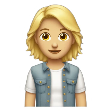 jeune blond avec pull et chemise sticker