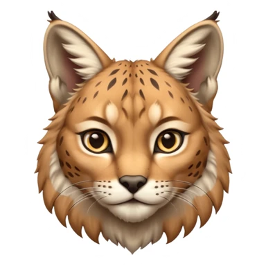 A high-resolution photo-realistic digital illustration of a majestic youg lynx, chest upward  sticker