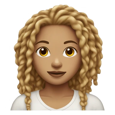 Light skinned girl long light brown locs sticker